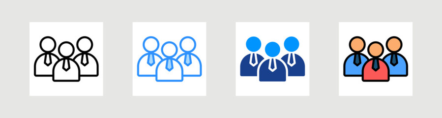 Employee Icon Collection Set Multiple Style