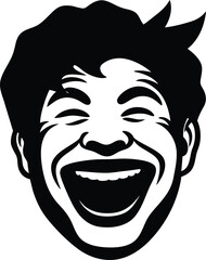 Happy Laughing Face Silhouette Style