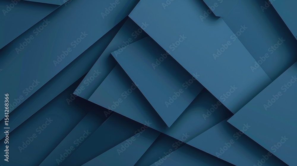 Poster Clean blue geometric abstract background with sharp angles, ideal for presentations and social media
