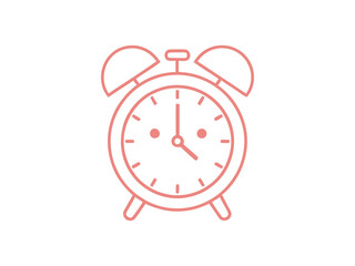 Simple Line Art Alarm Clock Minimalist Design Timekeeping Icon