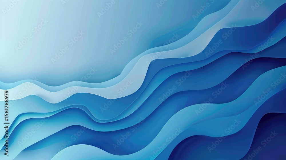 Aufkleber Blue gradient design with modern abstract tones and gentle transition