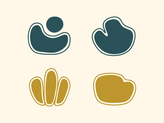 Minimalist Handdrawn Organic Shape with Simple Border Element Illustration