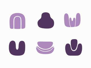 Simple Playful Purple Shape Element Collection Graphic Illustration