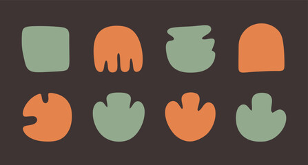 Abstract Simple Shape Composition with Earth Tone Colors Illustration