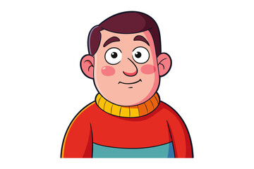 Happy Man Portrait: A charming illustration of a smiling man. Capturing a sense of warmth and friendly demeanor.