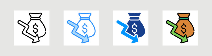 Decrease Icon Collection Set Multiple Style