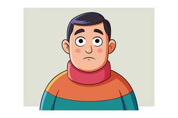 Expressing Uncertainty: A cartoon illustration of a person with an expression of uncertainty, capturing a moment of thought. 