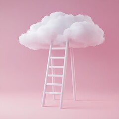 Cloud ladder, pink studio, dream, upward mobility, concept