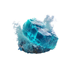 Fototapeta premium Turquoise Crystal Gemstone Emerging from Misty Cloud