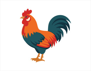 Fototapeta premium Simple flat icons of poultry birds ideal for farm product and fowl meat logos. 