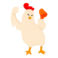 chicken character vector isolated illustration	
