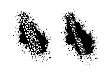 Tire tracks vector on black colour