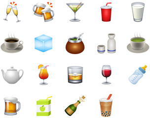 Set of Drink Emoji icons