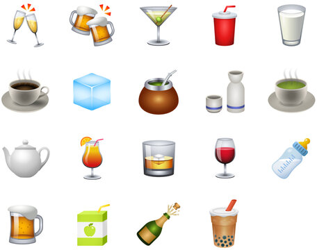 Set of Drink Emoji icons