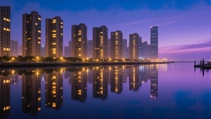 Fototapeta premium night city skyline