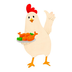 chicken character vector isolated illustration	
