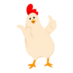 chicken character vector isolated illustration	
