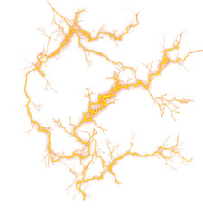 Obraz premium Dynamic Electrical Storm A Mesmerizing Display of Intertwined Lightning Branches Against a Transparent Canvas Showcasing Nature's Raw and Untamed Power