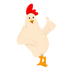 chicken character vector isolated illustration	
