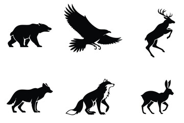 set of animals silhouettes