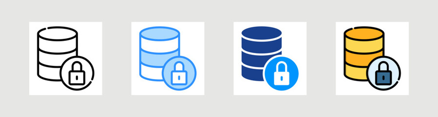 Data Security Icon Collection Set Multiple Style