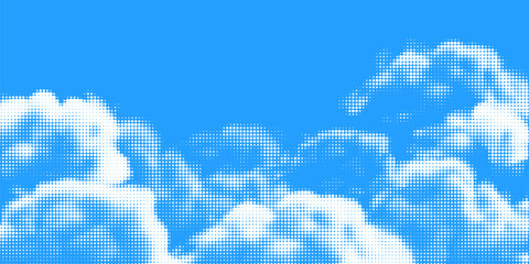 Halftone sky vector background.