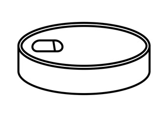 Icono negro de lata de conservas en fondo blanco