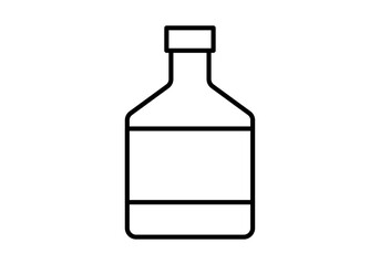 Icono negro de botella en fondo blanco