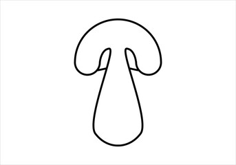 Icono negro de champiñón en fondo blanco