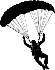 Man skydiving silhouette illustration
