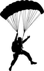 Man skydiving silhouette illustration
