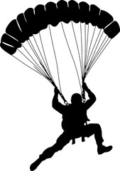 Man skydiving silhouette illustration