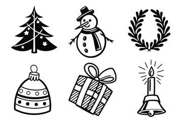 christmas icons set