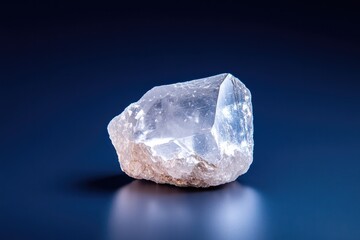 Translucent crystal glistens under soft light, revealing intrica