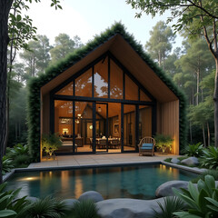 Modern Minimalist House Design A Green Retreat in the Woods