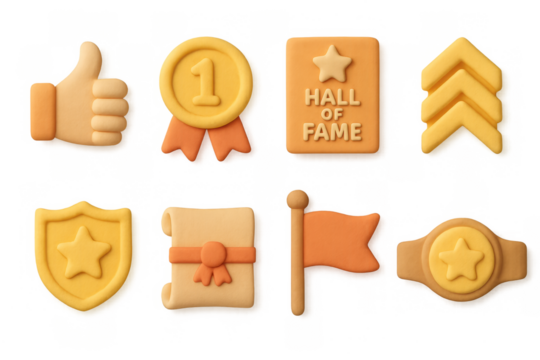 Awards icon set illustration with simple style for design in print and web