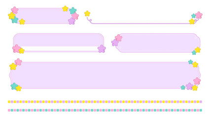 かわいい星の飾りのテロップベース