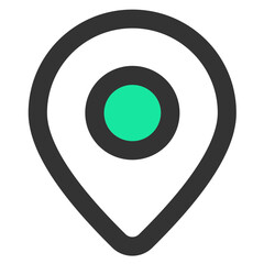 Pixelated emerald green glowing icon of a keyhole symbol suitable for design use