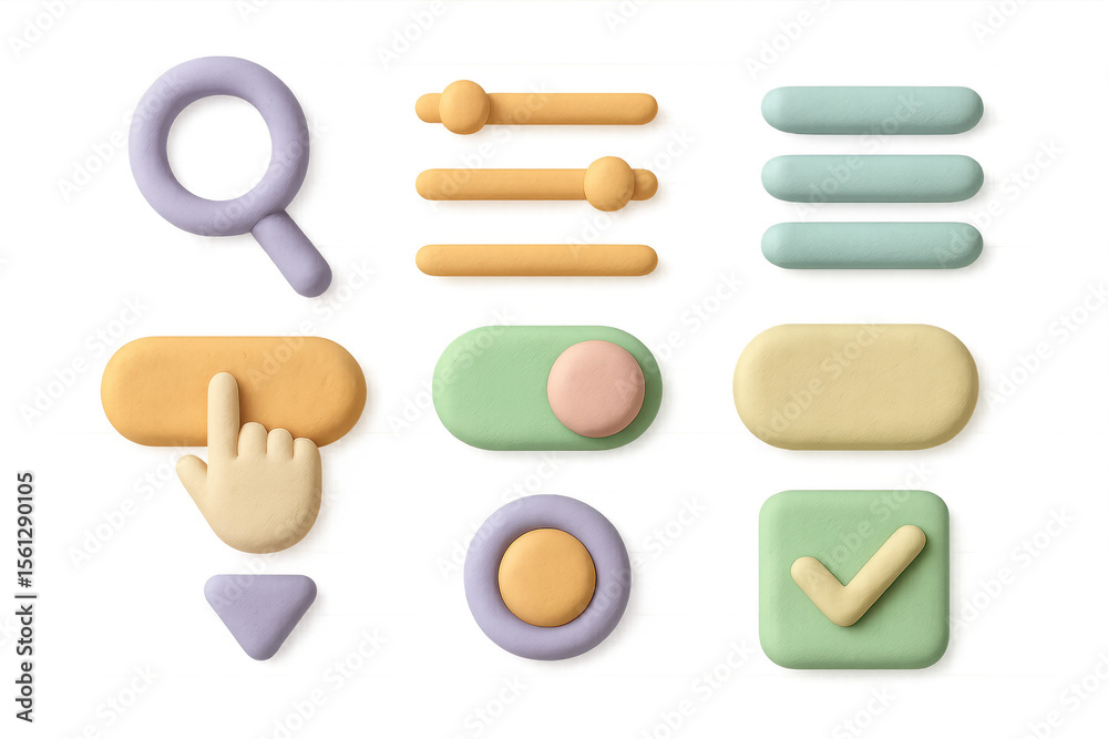 Poster simple ui ux icon set illustration for digital design and interface optimization