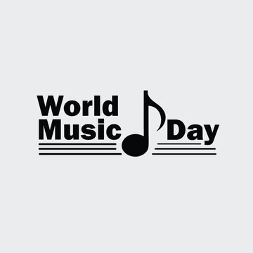 "World Music Day "simple black and white logotype