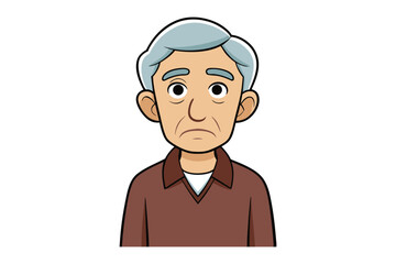 Elderly Gentleman: A serene, hand-drawn illustration portrays an elderly gentleman, conveying warmth and approachability with soft details.