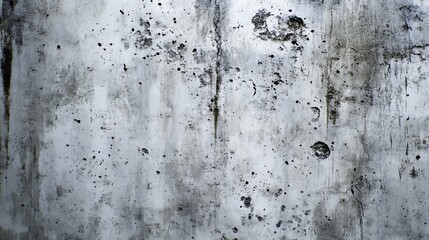 Obraz premium Weathered concrete wall texture; showing age, discoloration, and pitting. A grayscale image displaying various shades of grey, with a rough and uneven surface