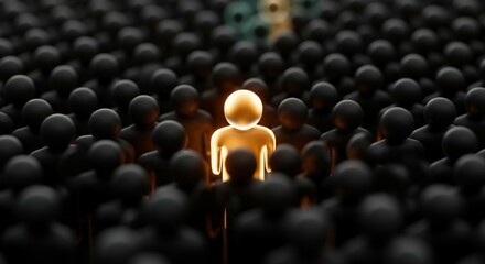 Fototapeta premium Stand Out from the Crowd | Unique Leadership and Individuality Concept