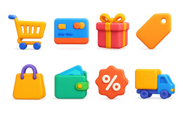 Simple e-commerce icons illustration for online shopping and retail design