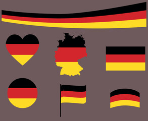 Deutschland Flag and Map Icon Pack