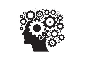 Thinking Gears Silhouette Vector