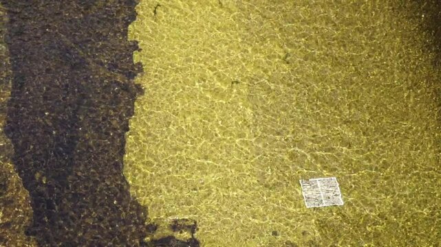 HD Tokyo Kanda River: Concrete Embankment and Flowing Water (Slow Motion, Mute)