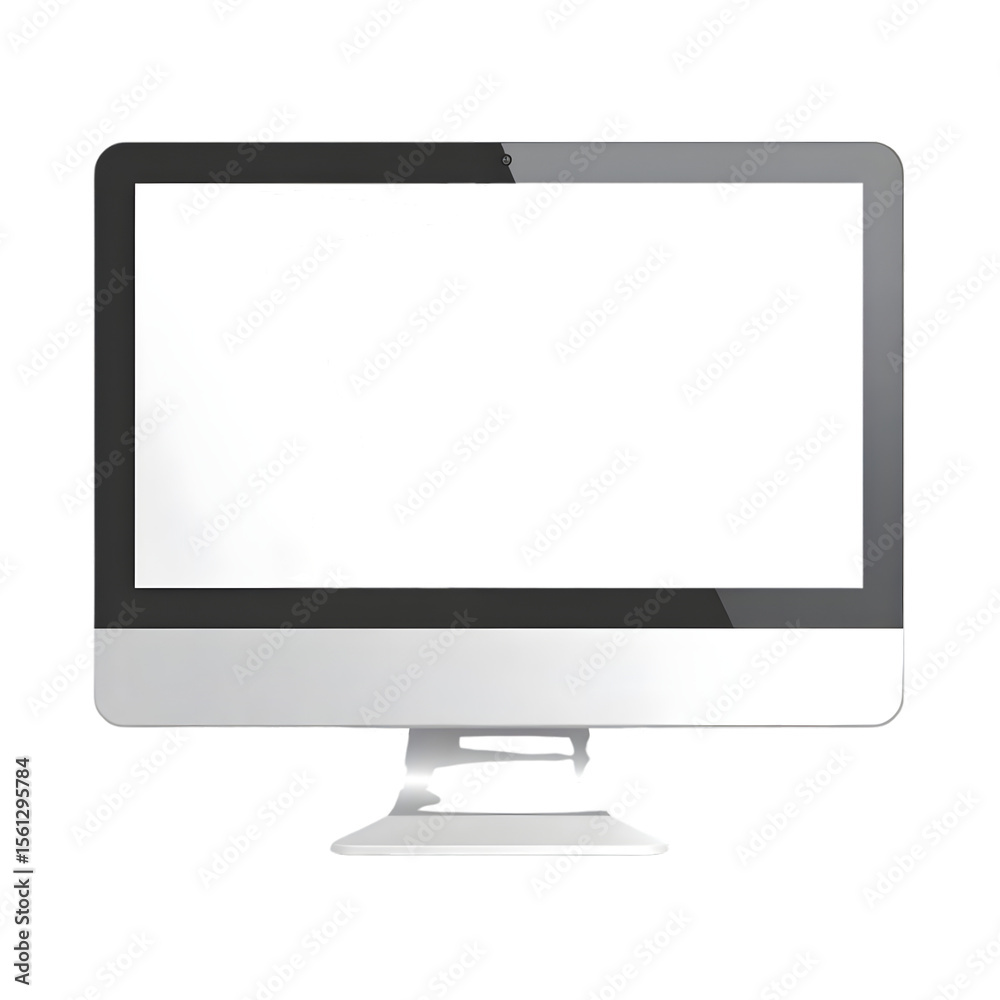 Fototapete modern all in one computer monitor with blank screen isolated on transparent background