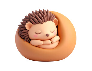 Adorable Sleeping Hedgehog 3D Render