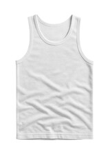 Closeup of a Ribbed White Tank Top Flat Lay.
